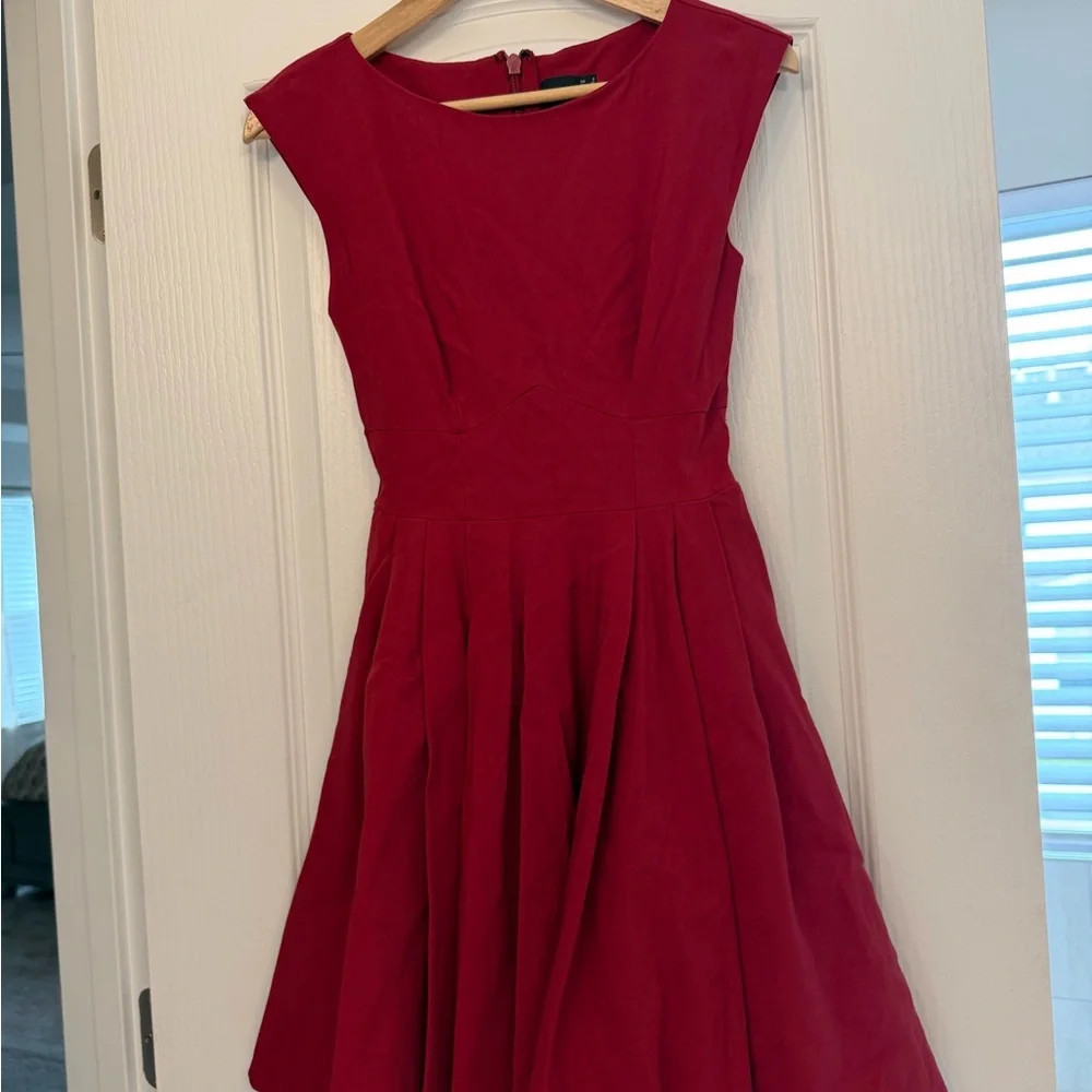 ASOS Red Skater Cocktail Dress size 4 - Picture 3 of 9